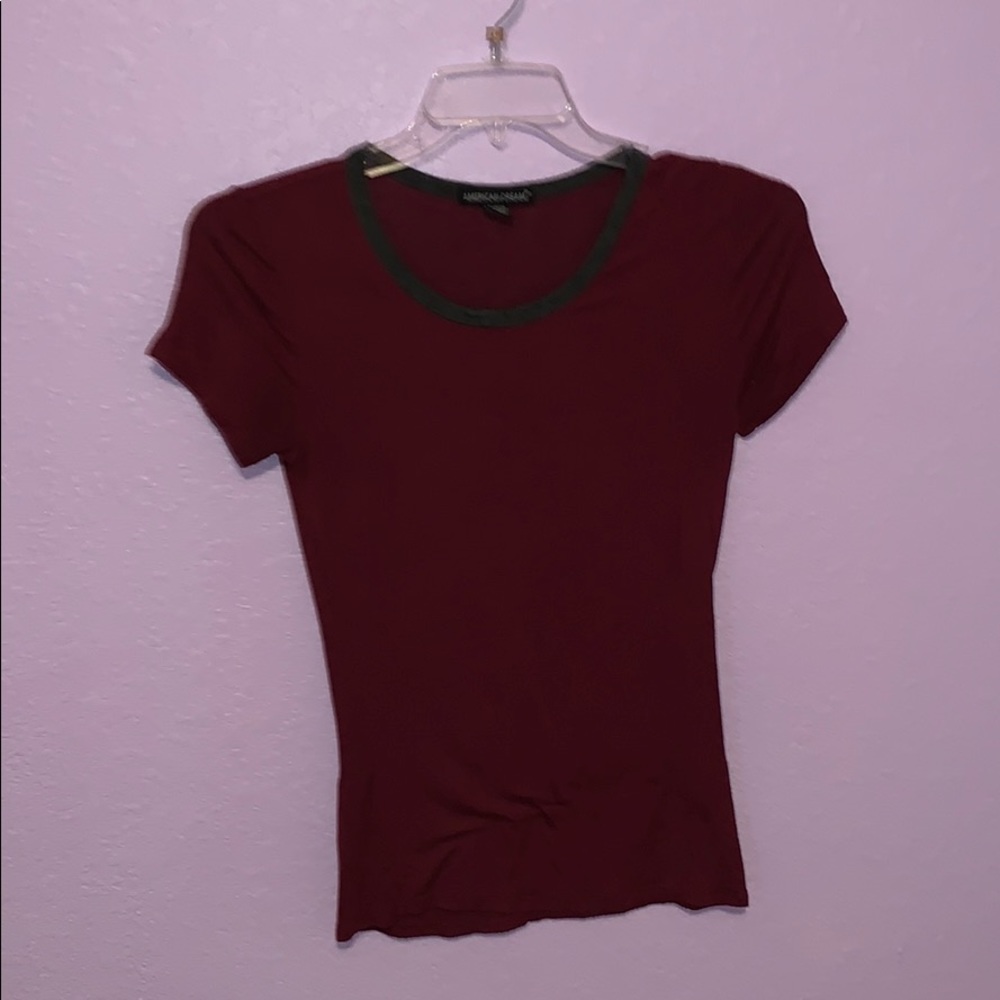 Maroon Shirt With Grey neck lining